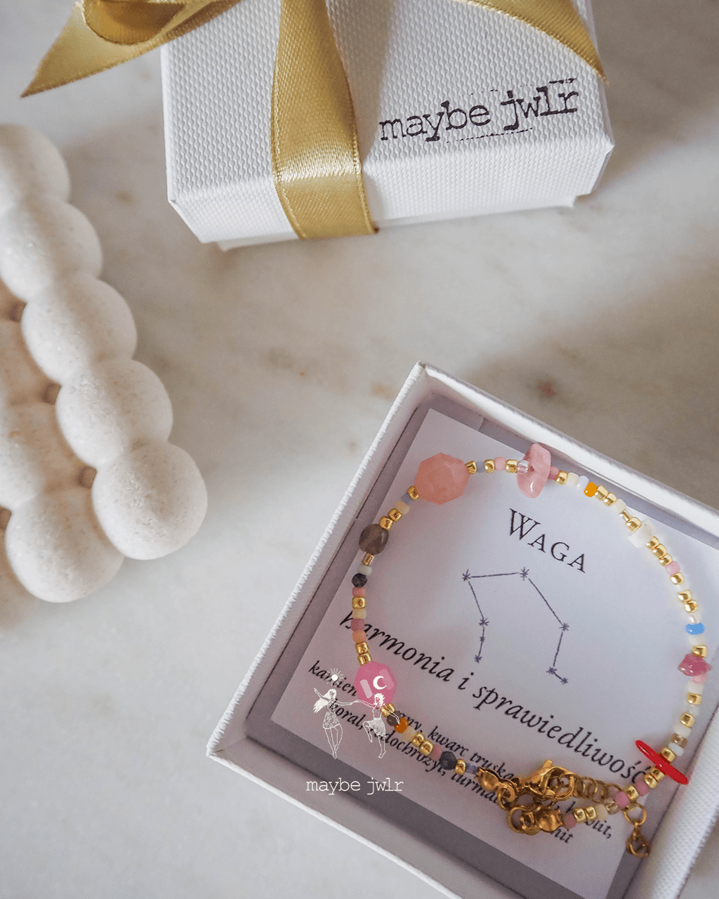 Bransoletka Zodiakalna z Naturalnych Kamieni Waga