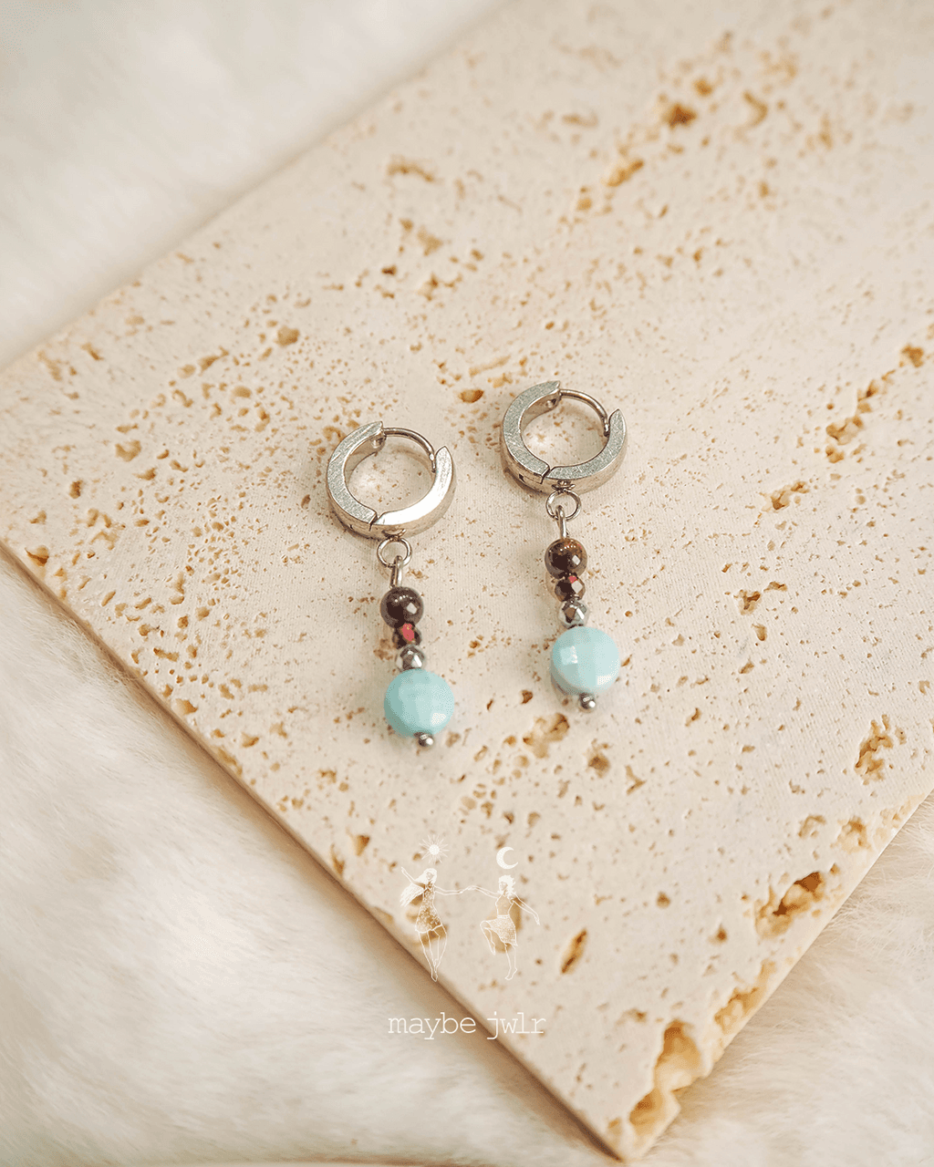 Kolczyki srebrne z kamieniami