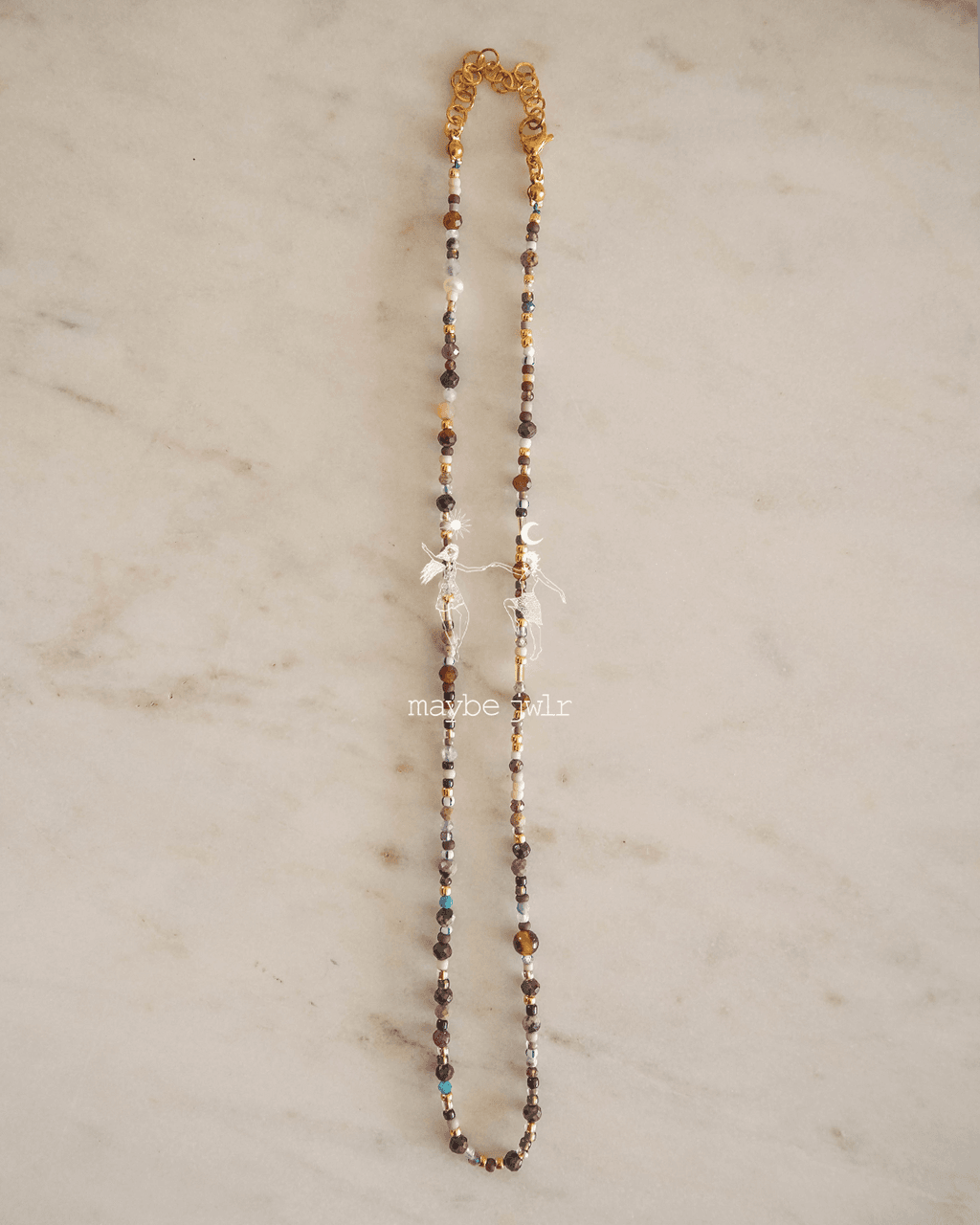 Mix&Match dark elegancki łańcuszek z koralików i kamieni