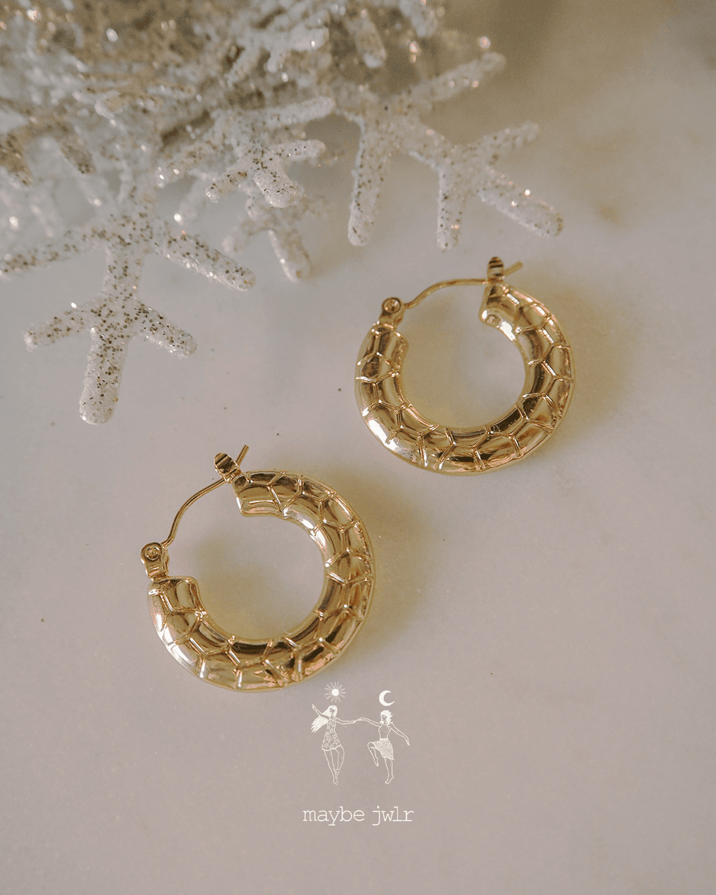 Kolczyki pozłacane Statement Hoops