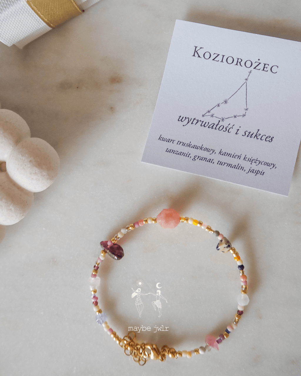 Bransoletka Zodiakalna z Naturalnych Kamieni Koziorożec