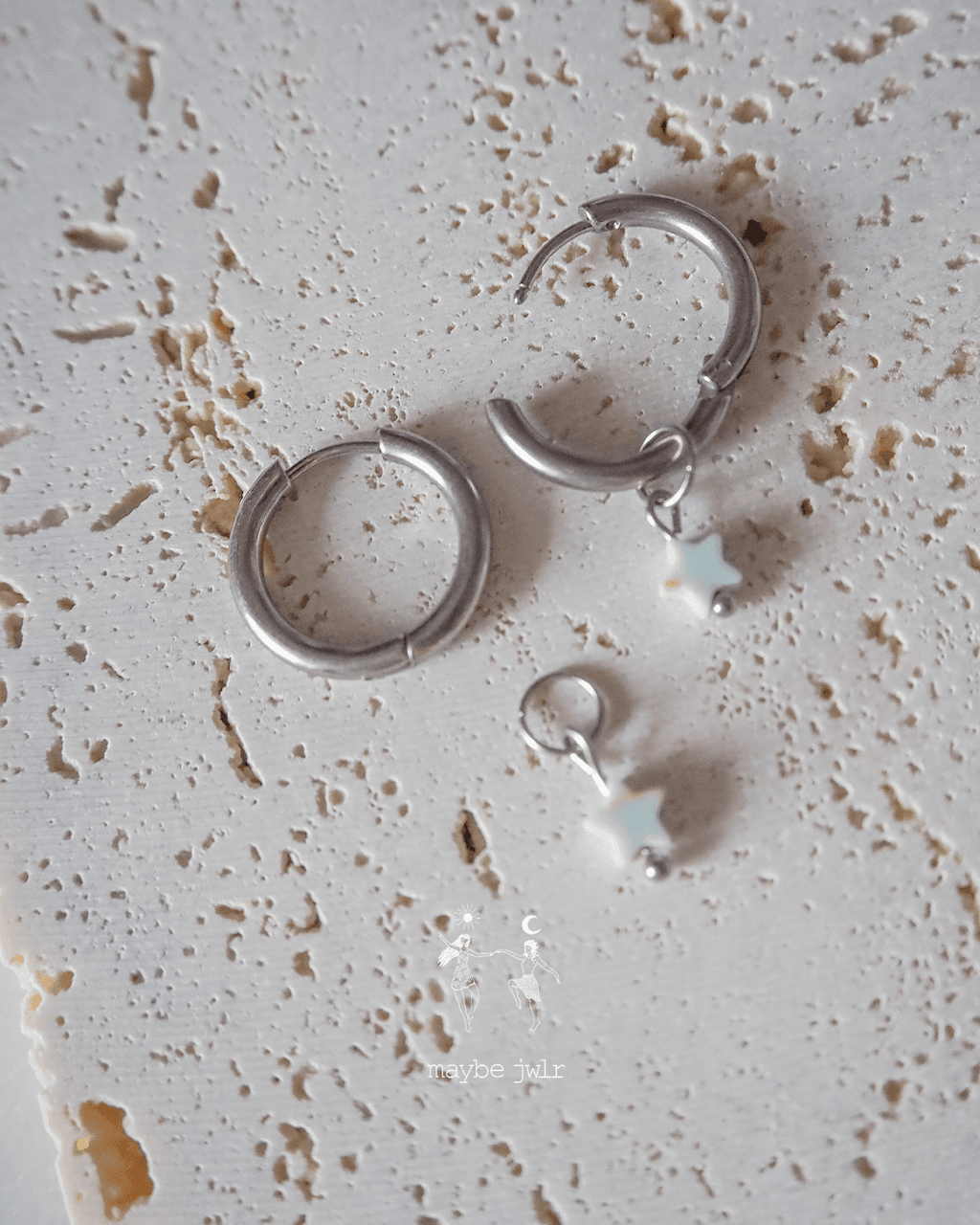 Kolczyki 2w1 srebrne jaspis cesarski