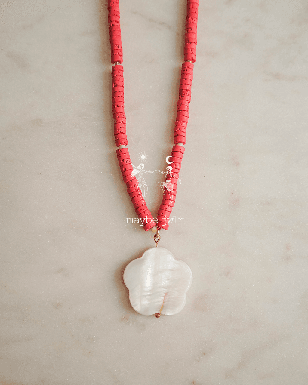 SINA naszyjnik z lawy wulkanicznej z kwiatem