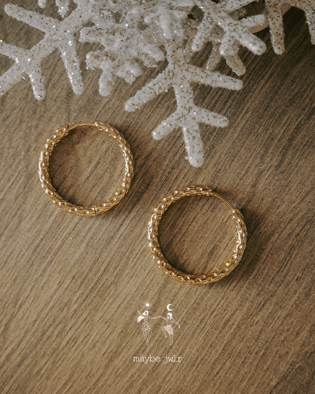 Kolczyki pozłacane Statement Hoops