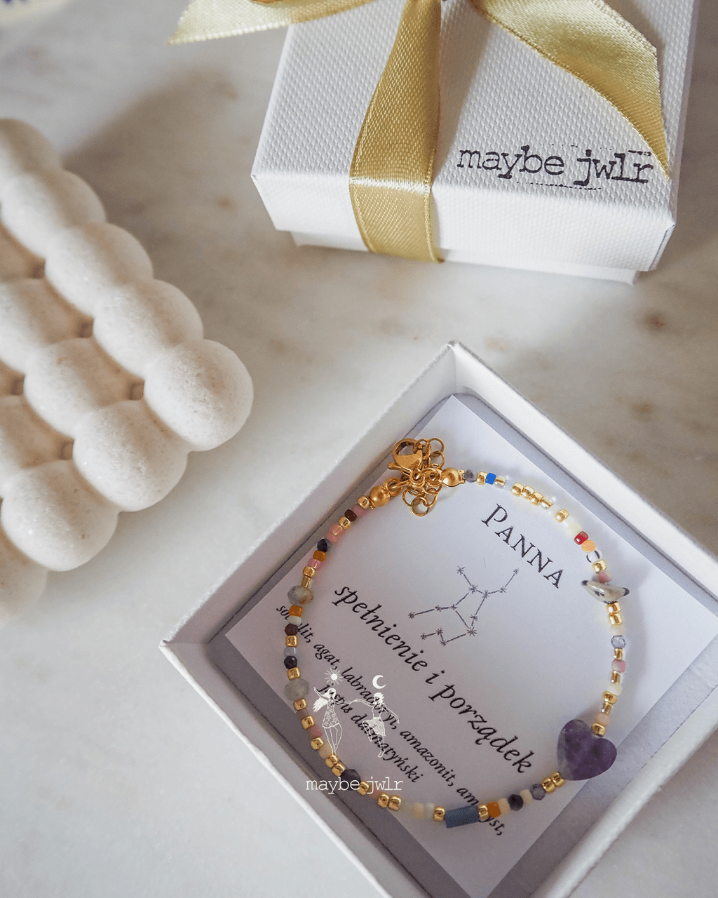 Bransoletka Zodiakalna z Naturalnych Kamieni Panna