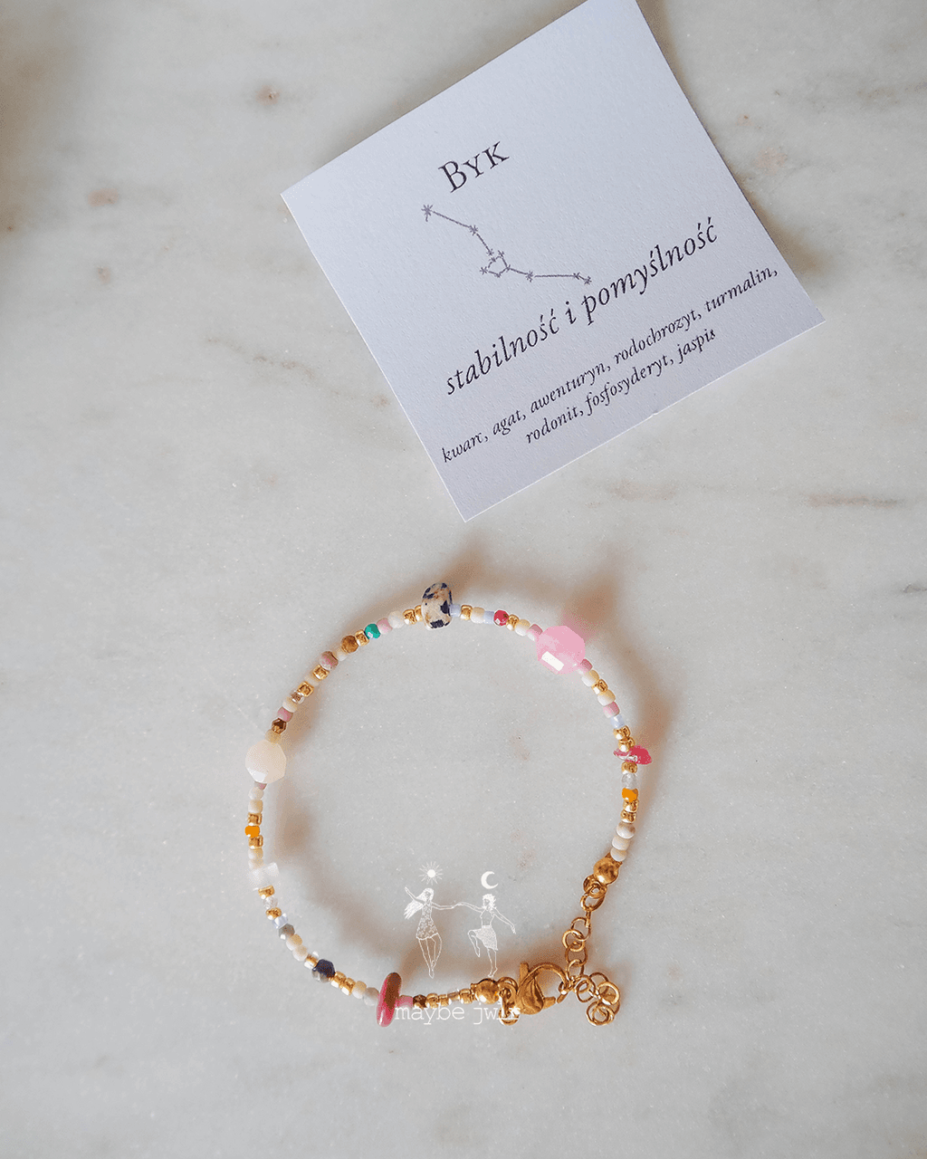 Bransoletka Zodiakalna z Naturalnych Kamieni Byk