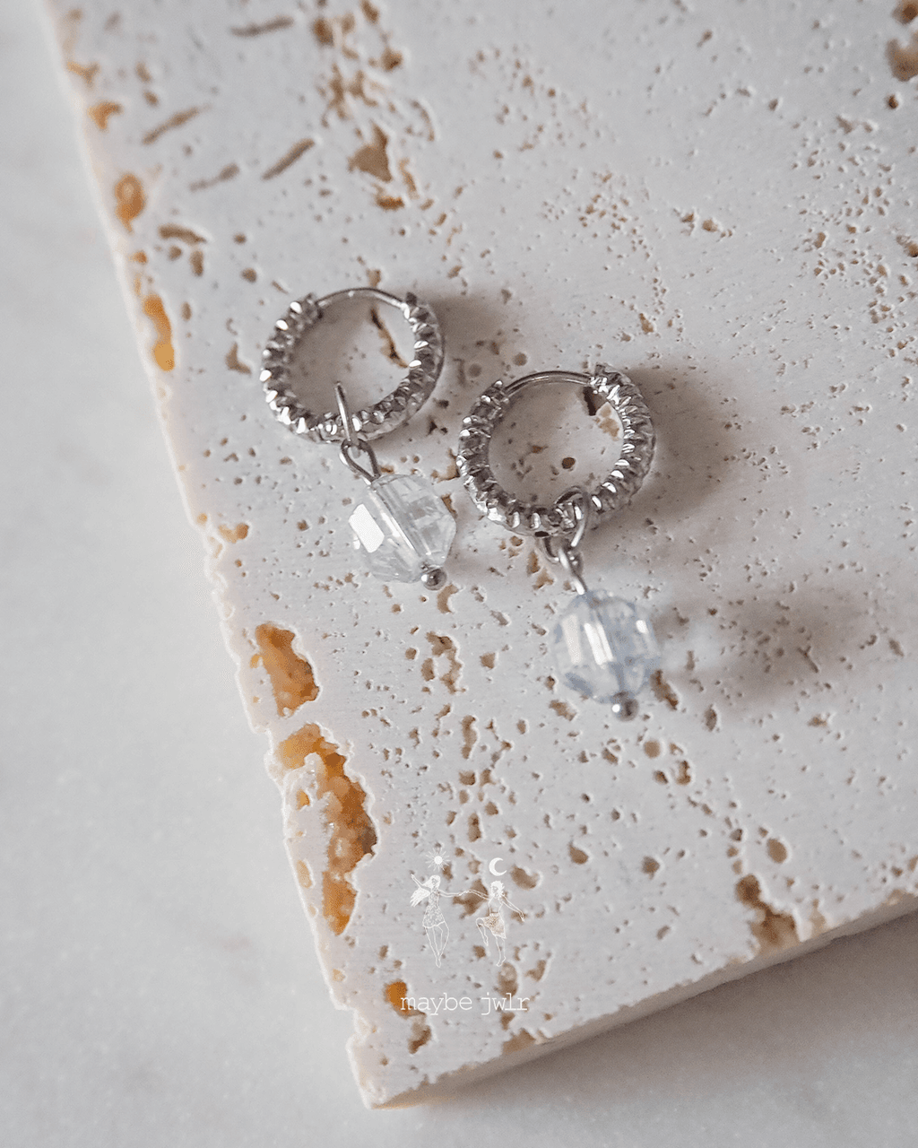 Kolczyki 2w1 z zawieszką srebrne topaz