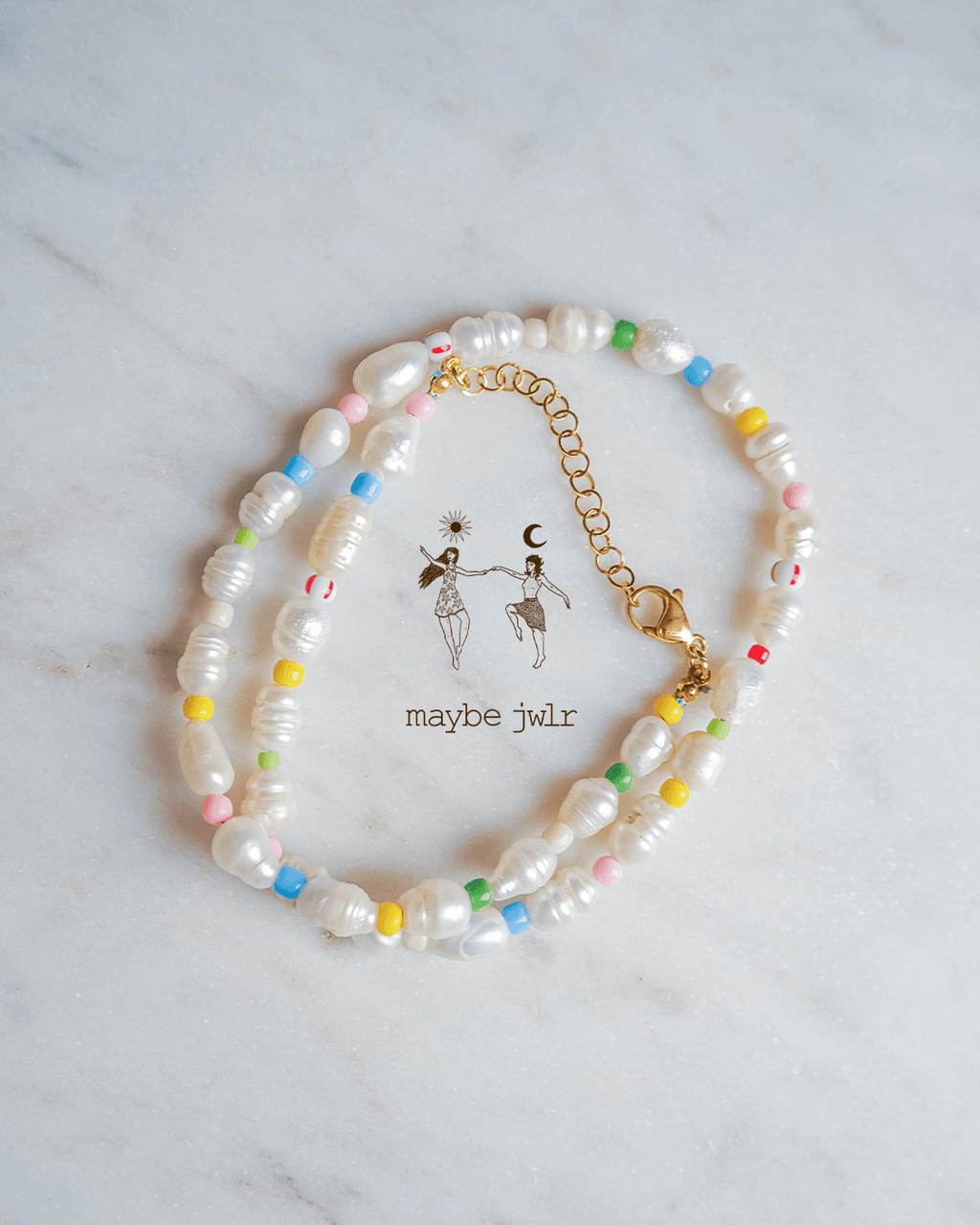 Nieregularny naszyjnik z pereł z koralikami