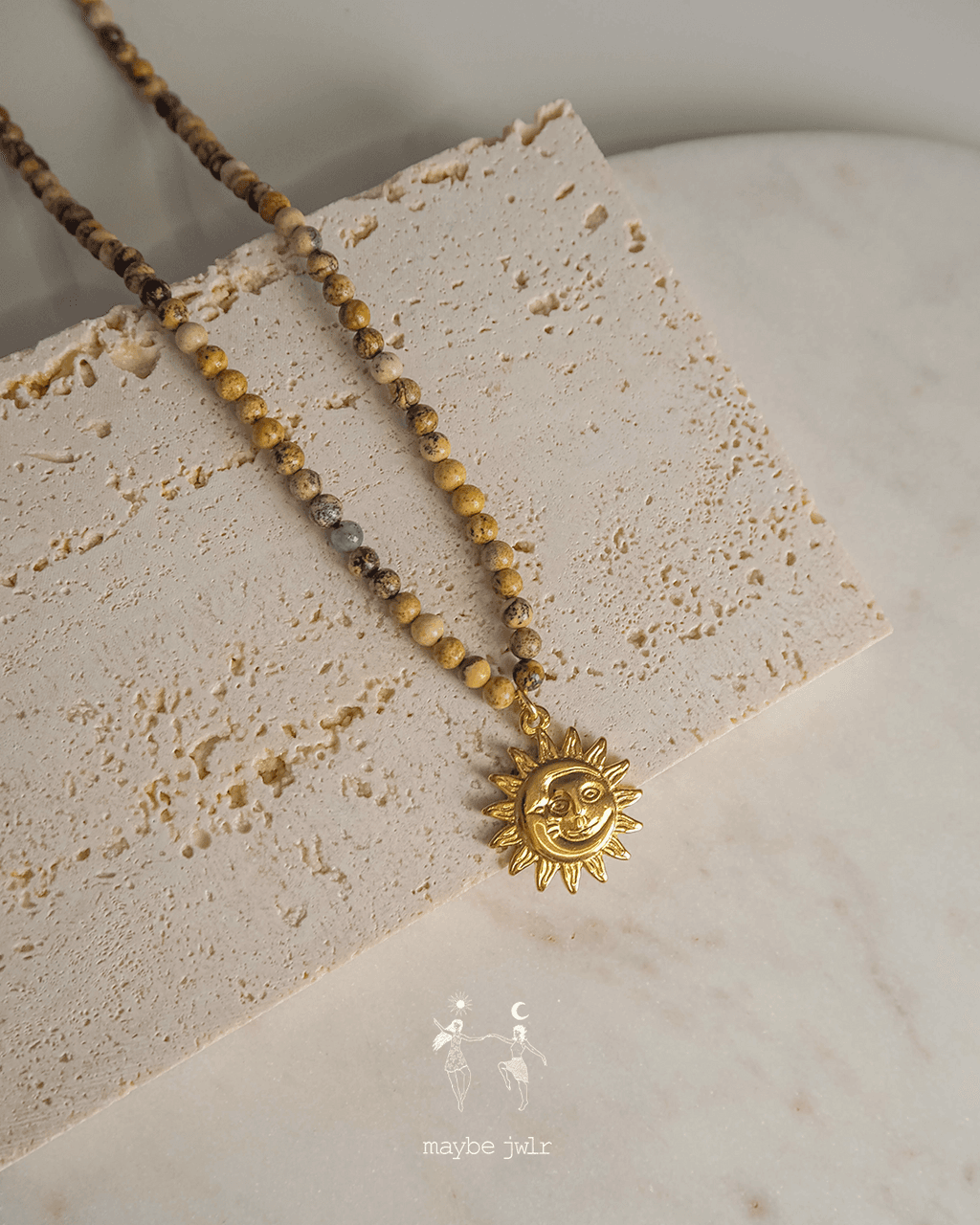 Naszyjnik w kolorach ziemi ze słoneczkiem