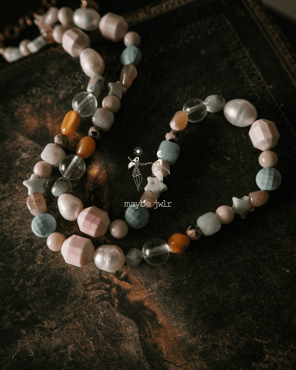 Choker Funky Amber z kamieni