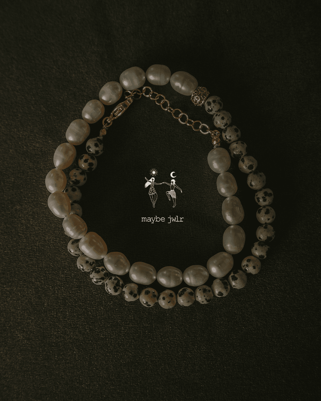 Naszyjnik z jaspisu i pereł