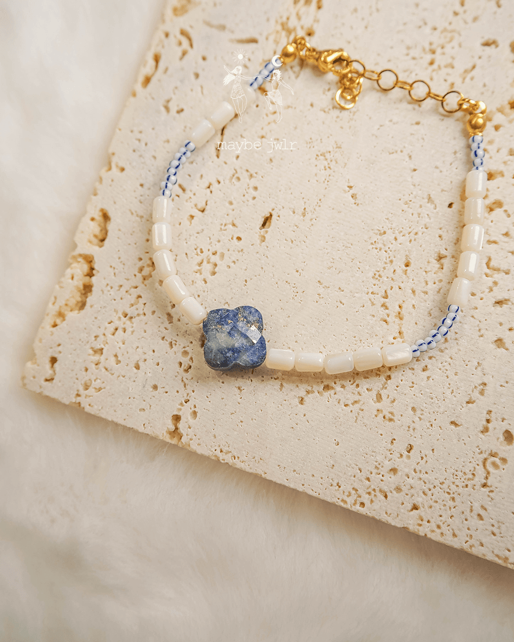 Bransoletka z muszli i lapis lazuli