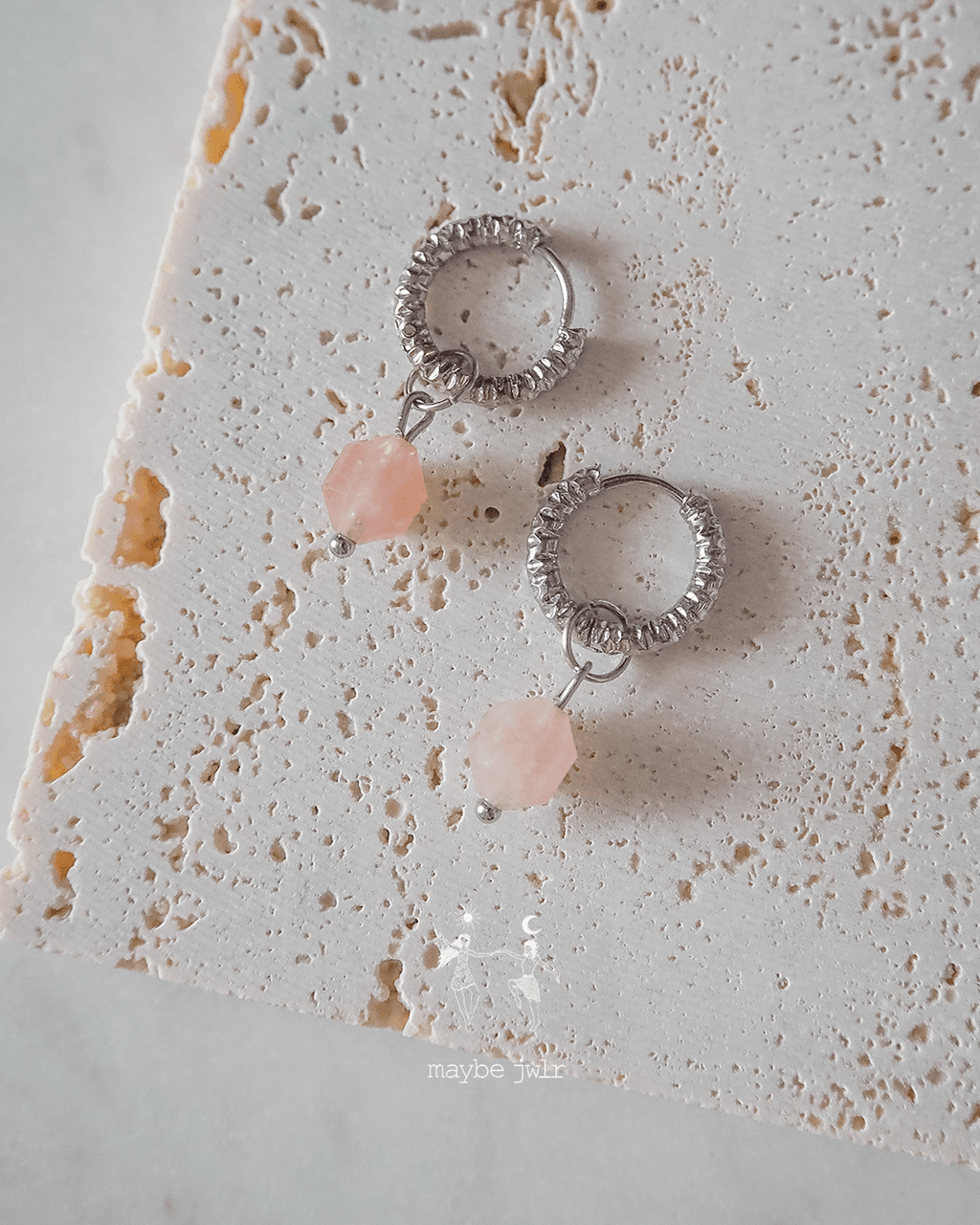 Kolczyki 2w1 z zawieszką srebrne kwarc