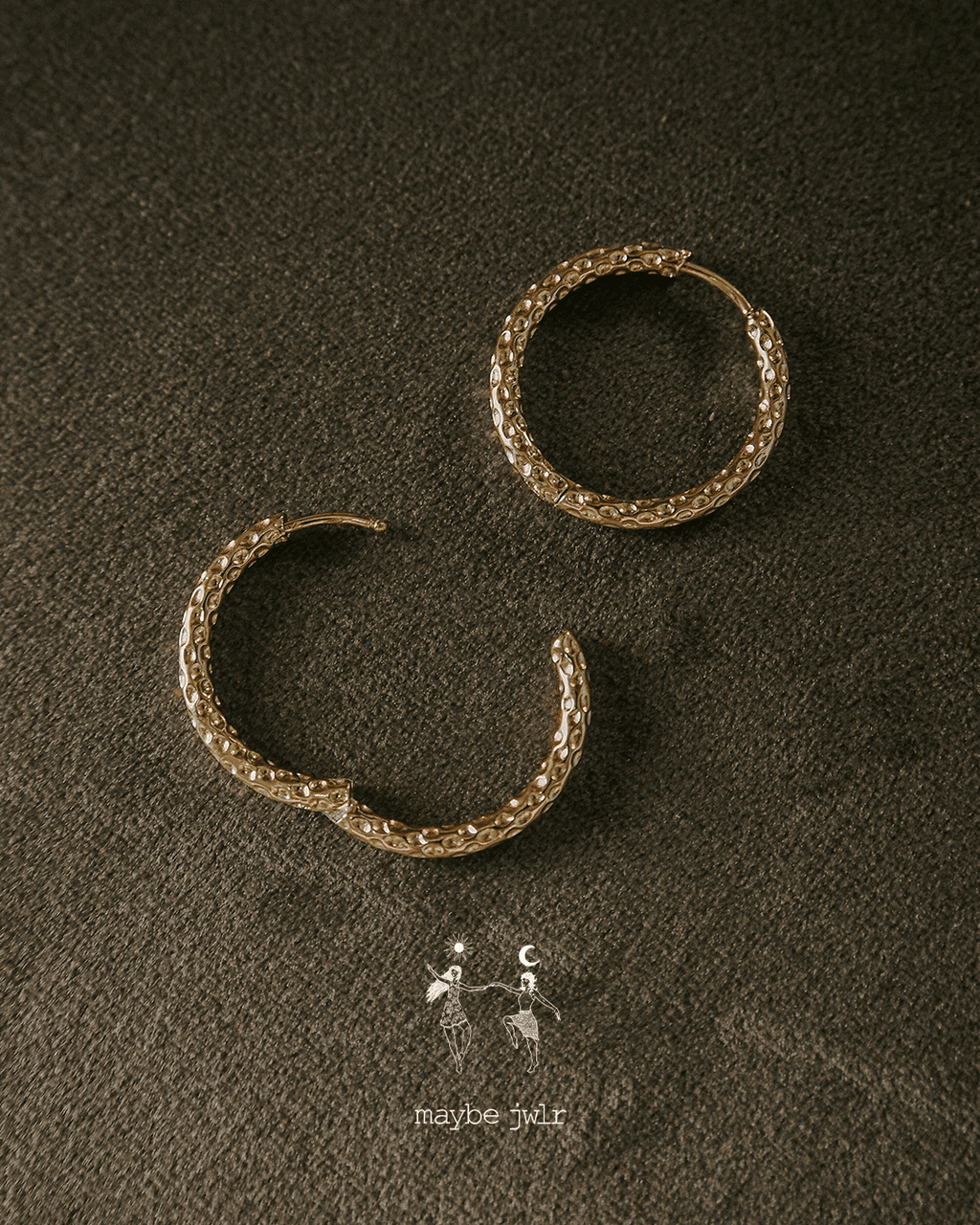 Kolczyki pozłacane Statement Hoops