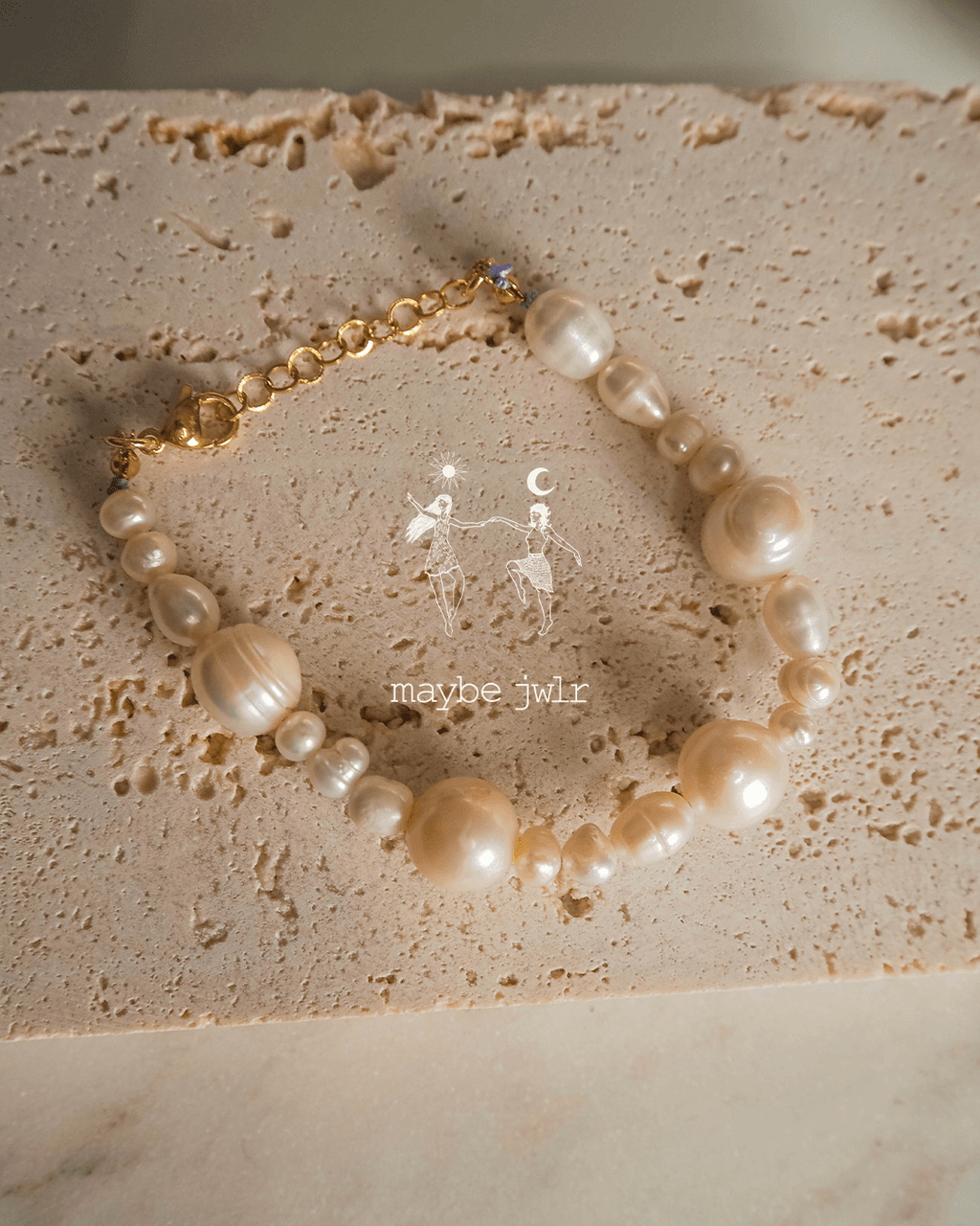 Bransoletka nieregularna z pereł barokowych