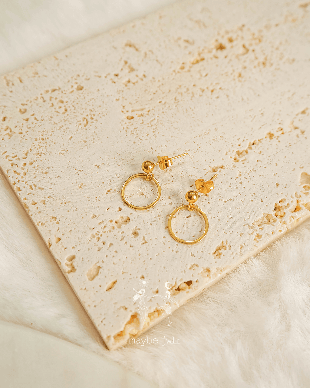 Kolczyki pozłacane sztyft kółeczko