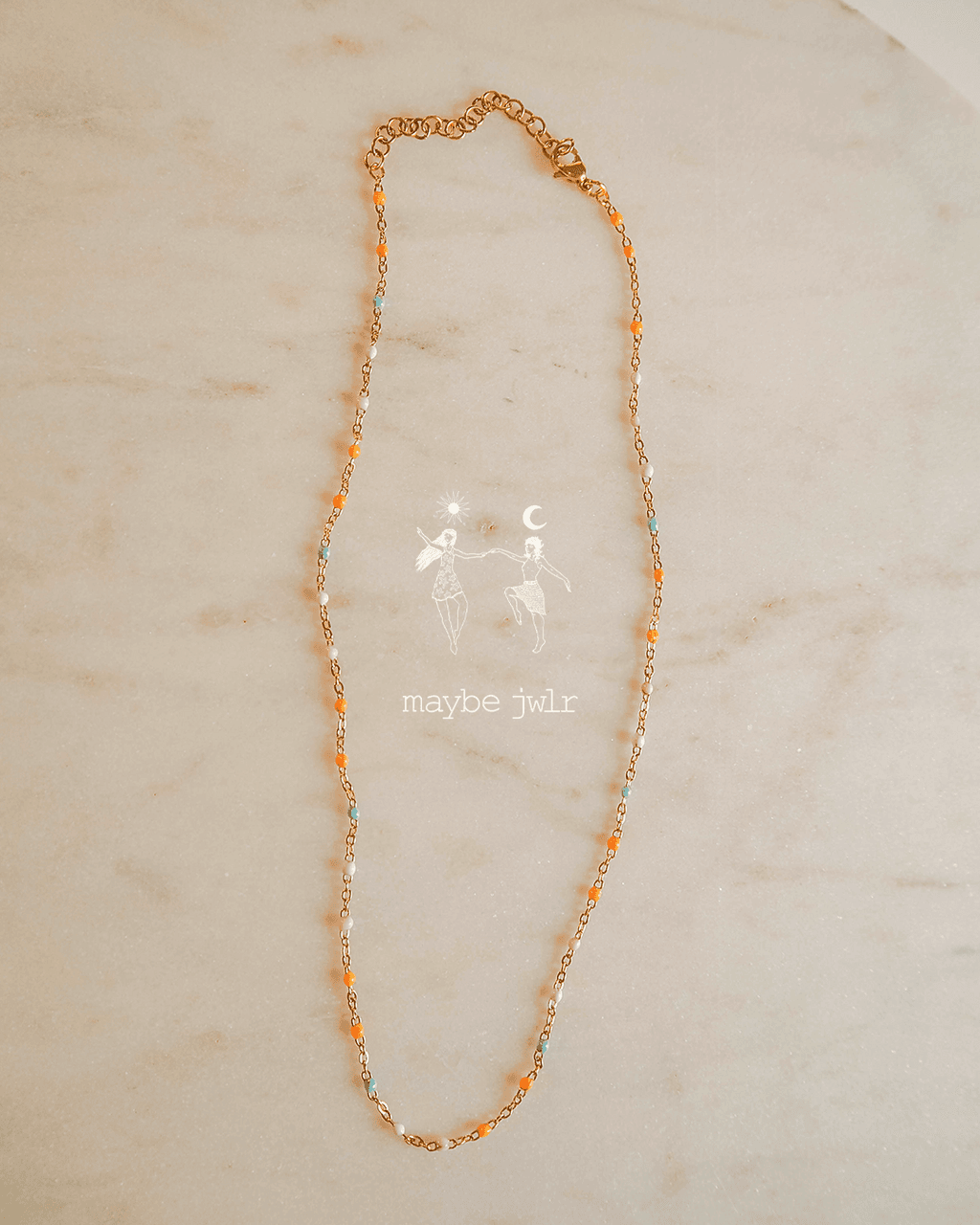 Łańcuszek choker z kuleczkami kolorowymi