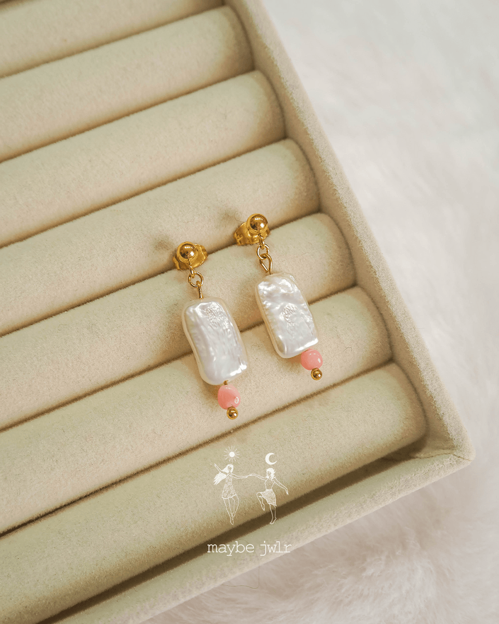 Kolczyki pozłacane sztyft z perłą