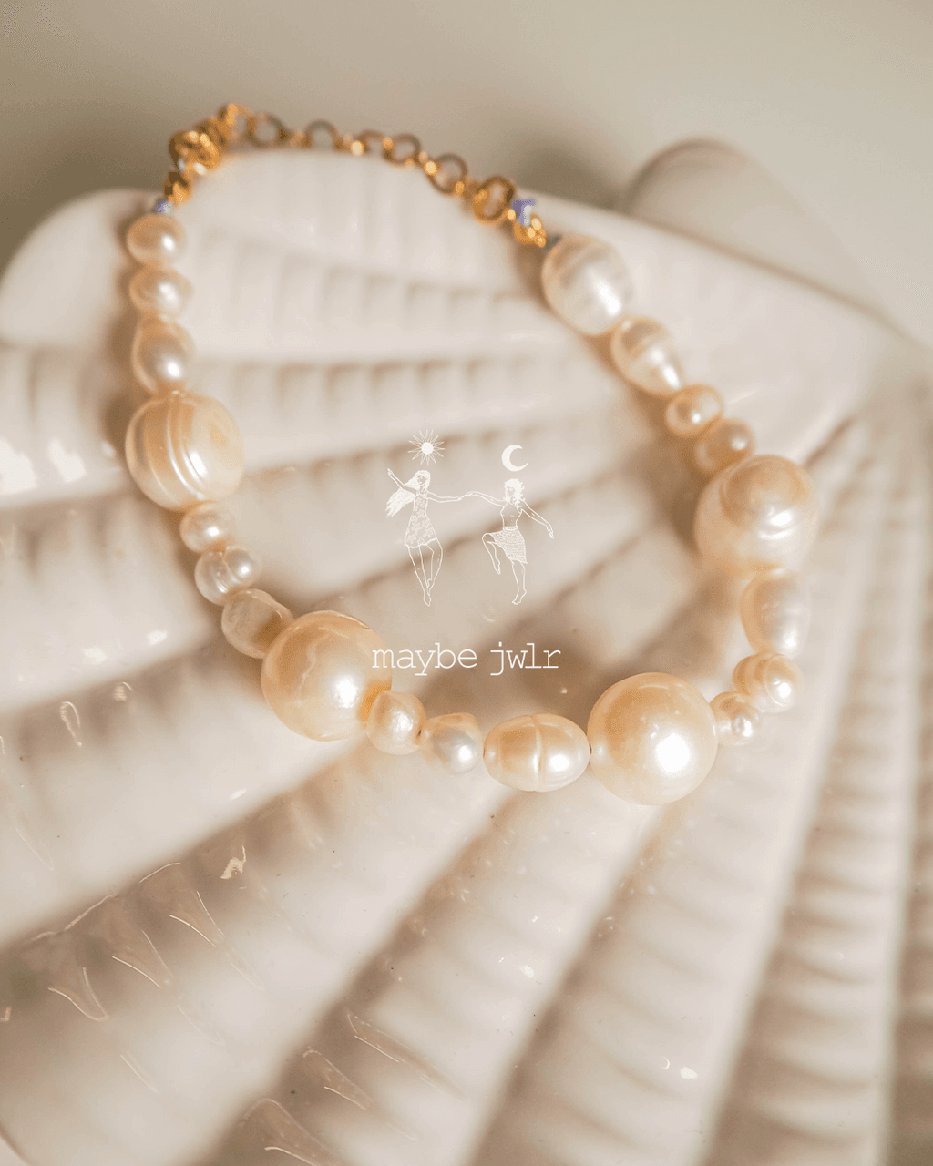 Bransoletka nieregularna z pereł barokowych