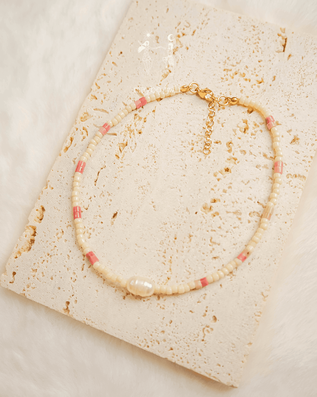 Bransoletka na nogę na kostkę z koralików