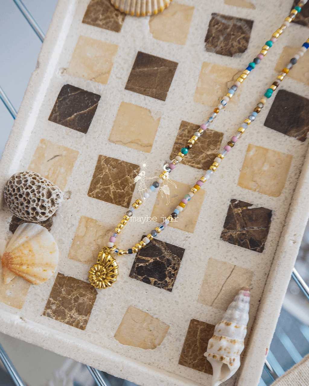 Mix&Match elegancki łańcuszek z koralików i kamieni