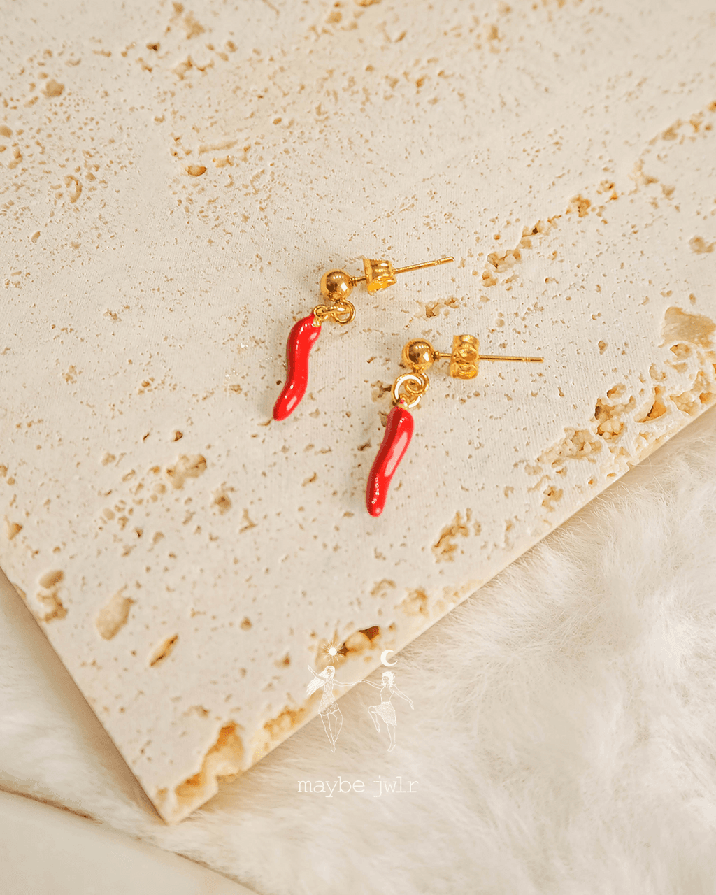 Kolczyki pozłacane Spicy Chilli