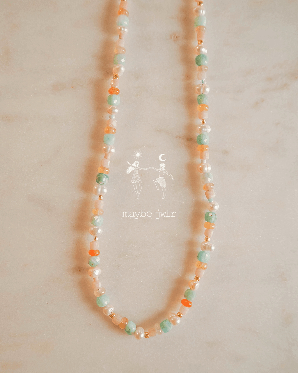 Naszyjnik pastelowy z kamieni naturalnych