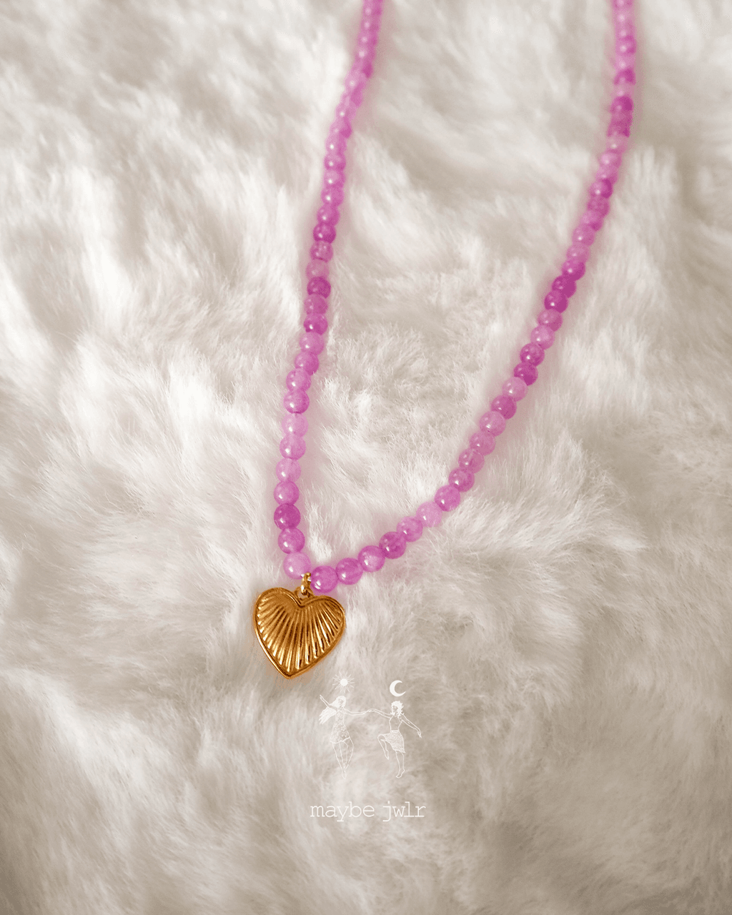 Lawendowy naszyjnik z zawieszką