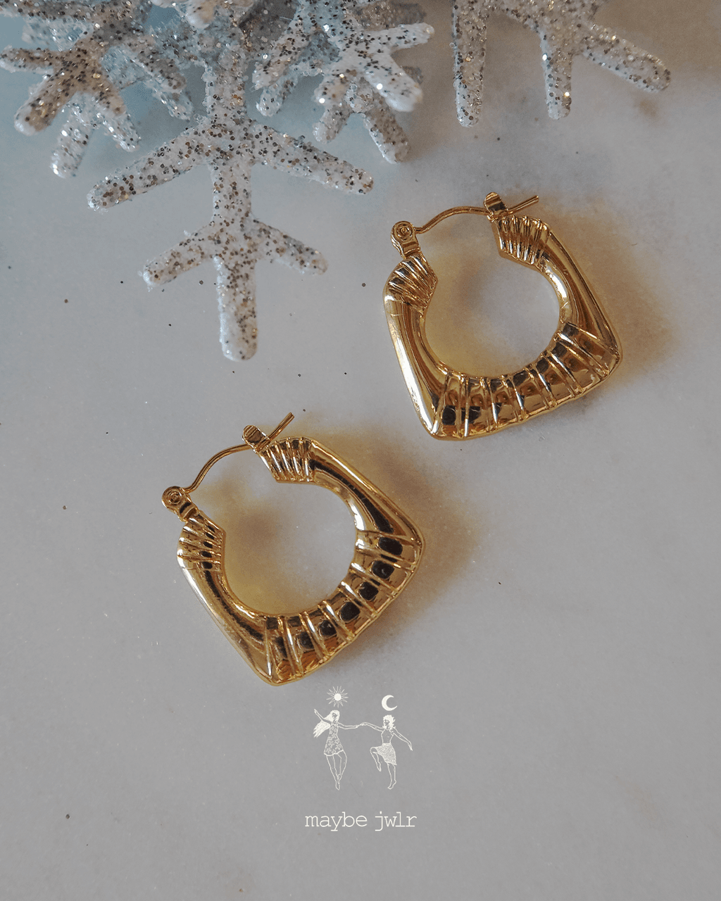 Kolczyki pozłacane Statement Hoops