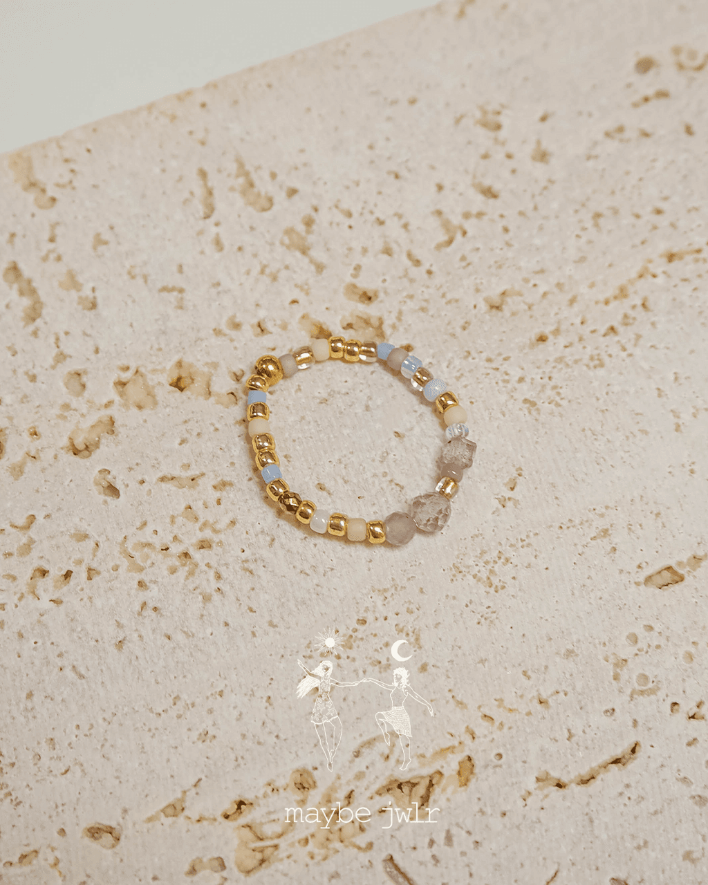 Pierścionek elastyczny Mix&Match labradoryt 60mm 