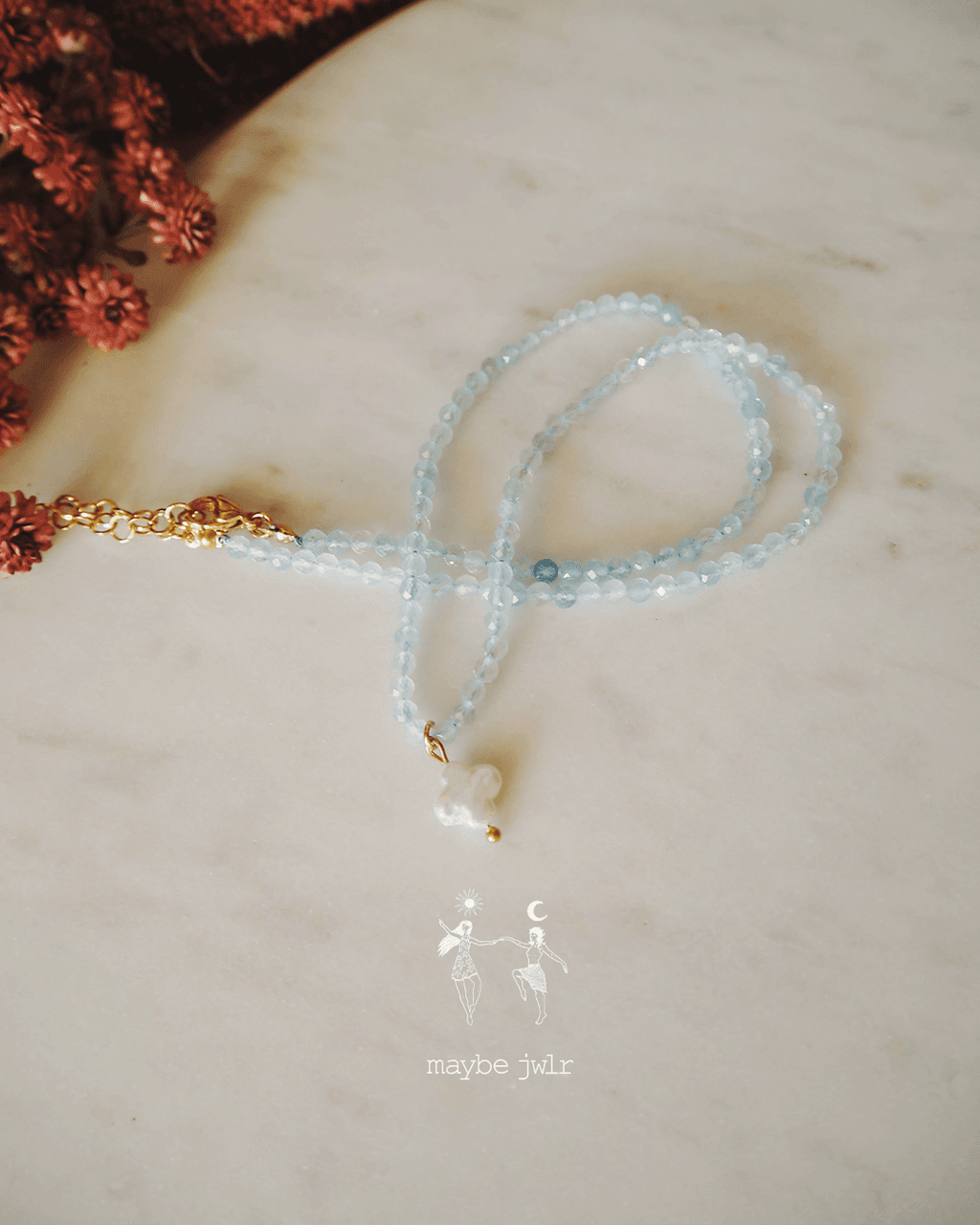 Naszyjnik z akwamarynów