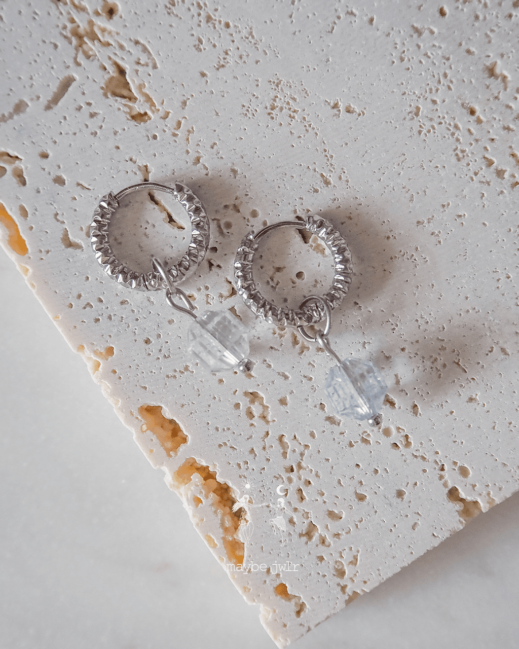 Kolczyki 2w1 z zawieszką srebrne topaz