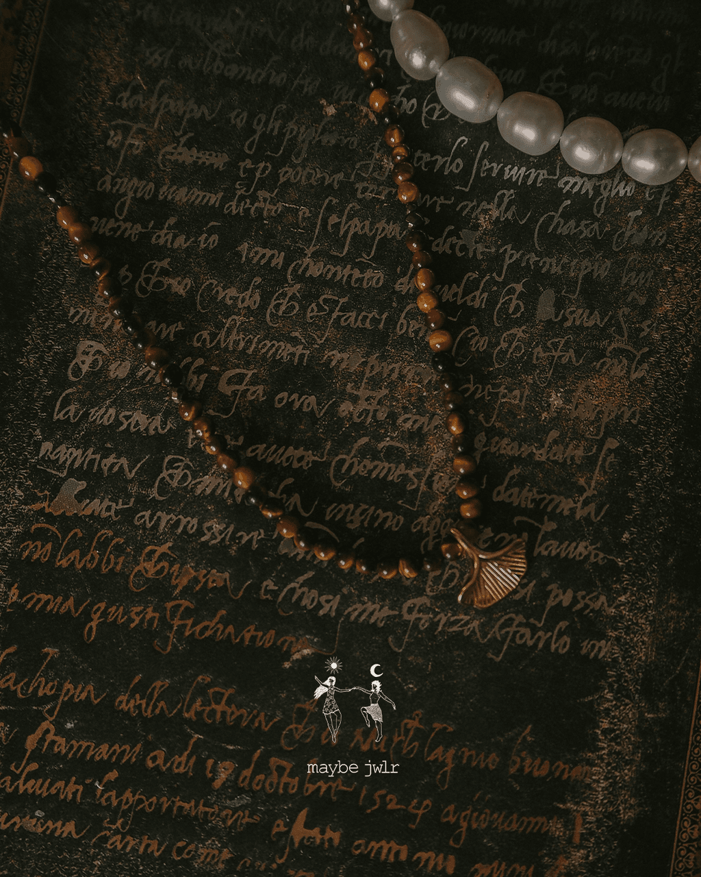 Naszyjnik z tygrysiego oka z miłorzębem