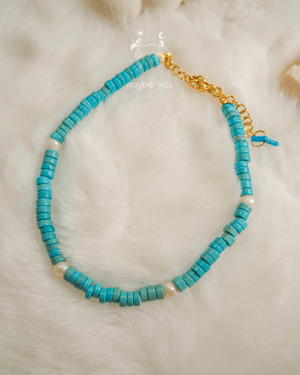 Bransoletka na nogę na kostkę z kamieni