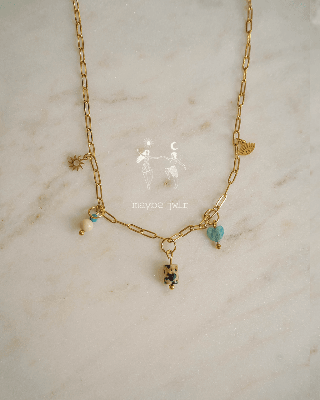 Naszyjnik z zawieszkami z kamieni