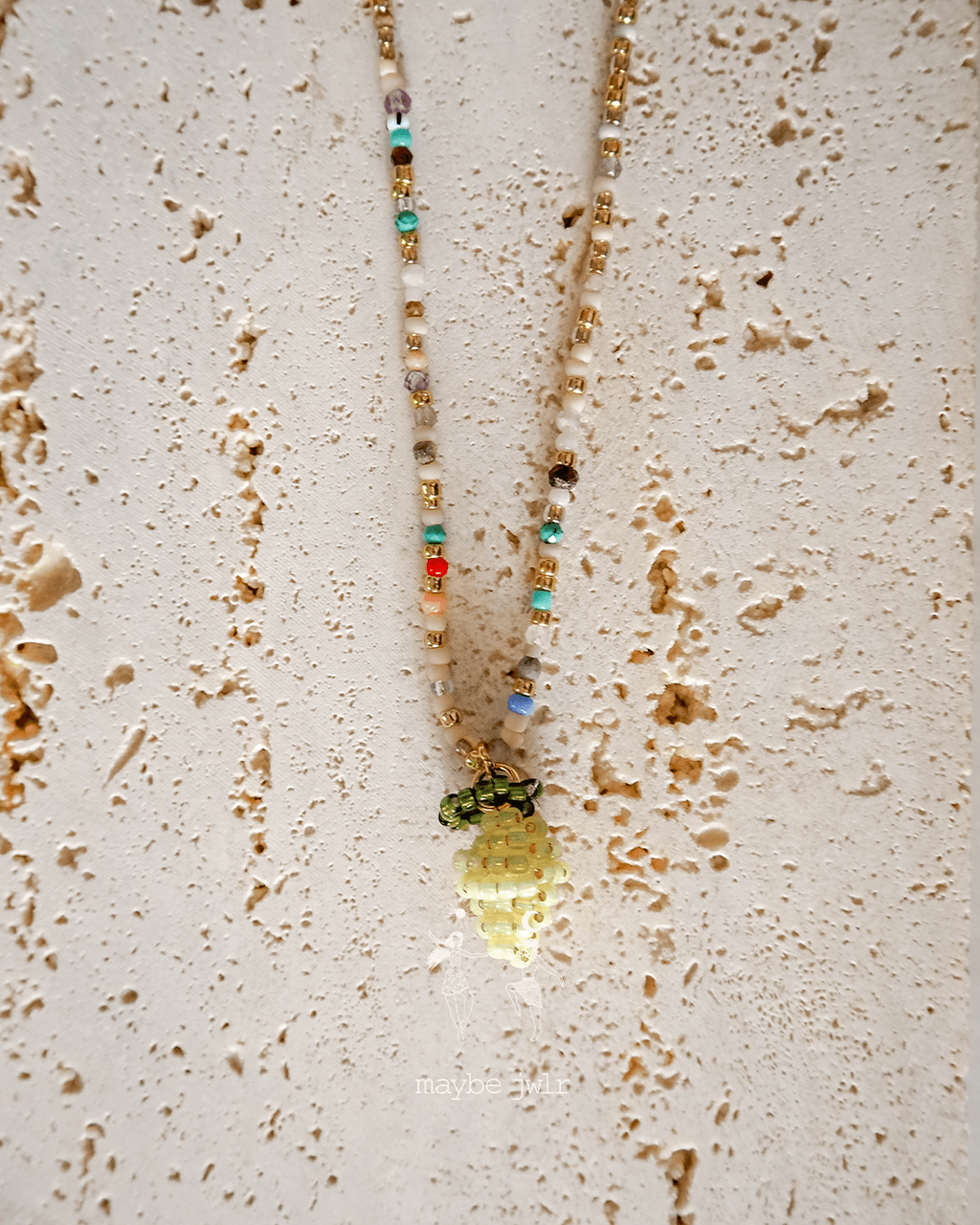 Mix&Match elegancki łańcuszek z koralików z cytrynką