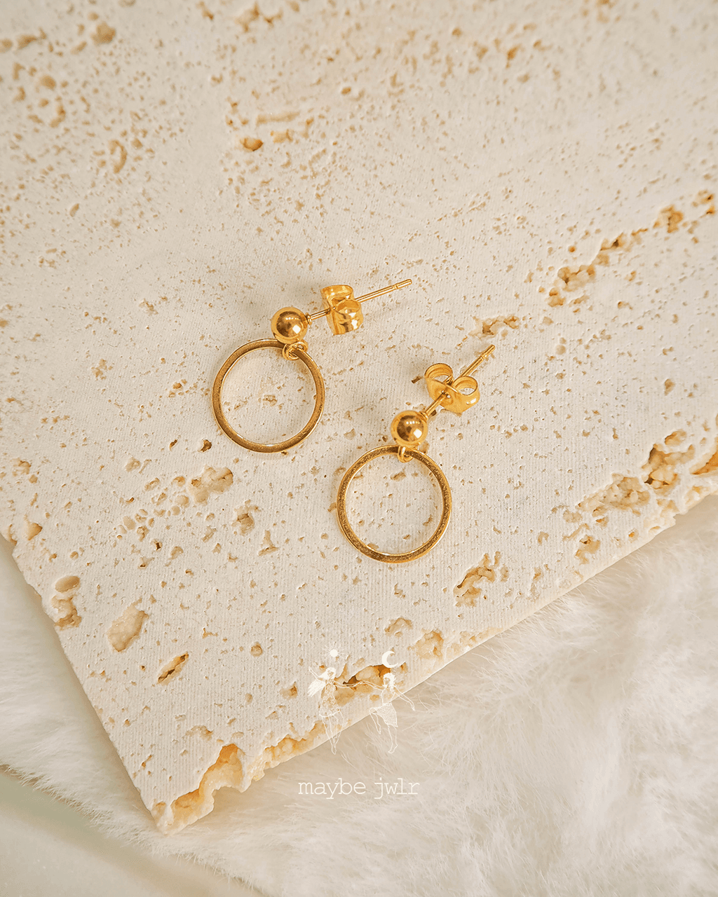 Kolczyki pozłacane sztyft kółeczko