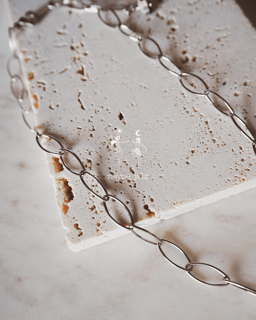 Naszyjnik srebrny łańcuch duże oczka