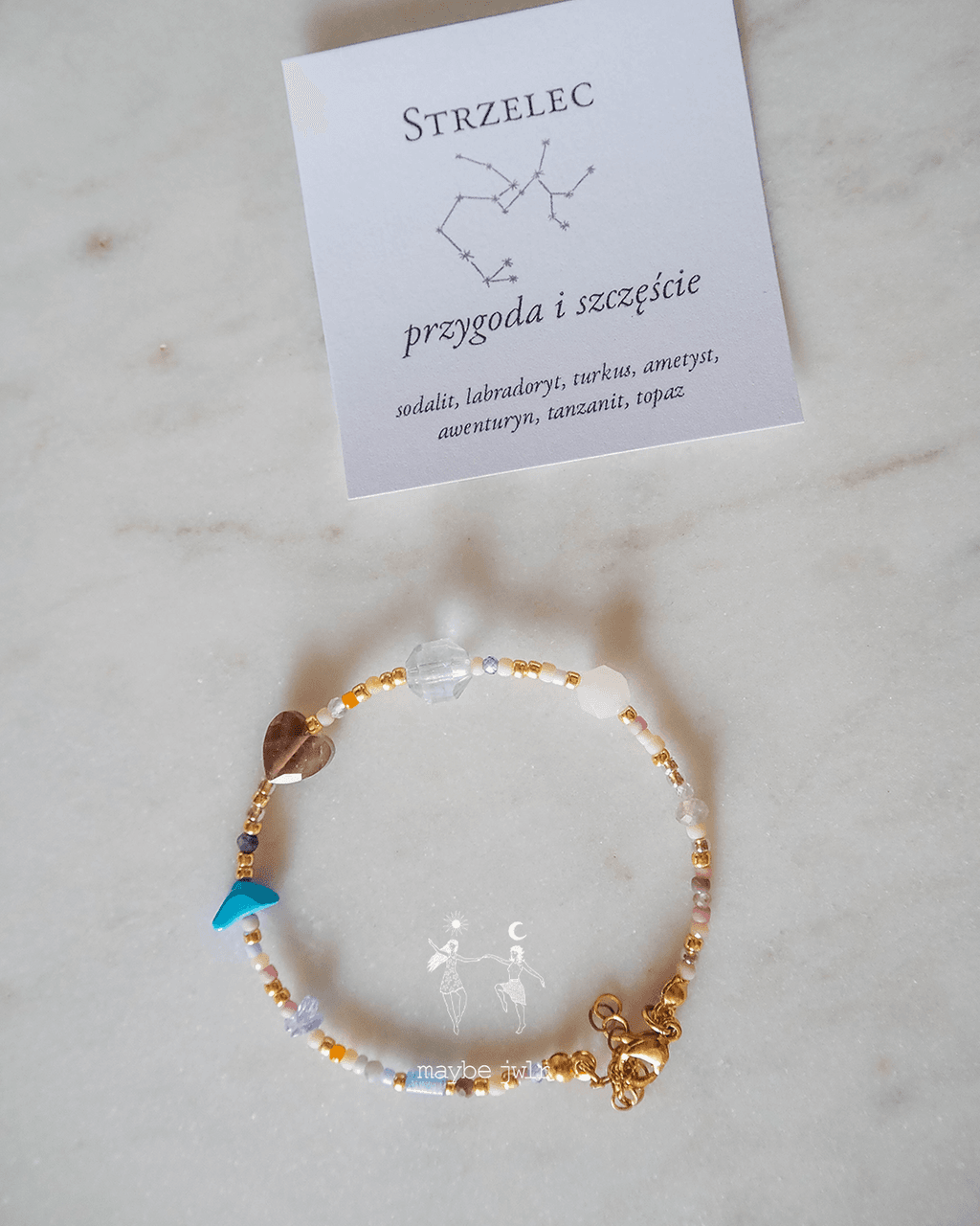 Bransoletka Zodiakalna z Naturalnych Kamieni Strzelec