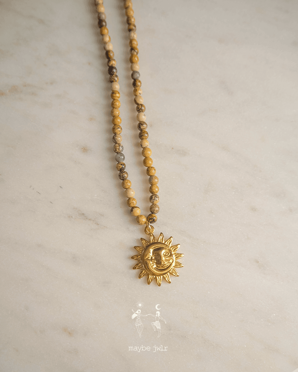 Naszyjnik w kolorach ziemi ze słoneczkiem