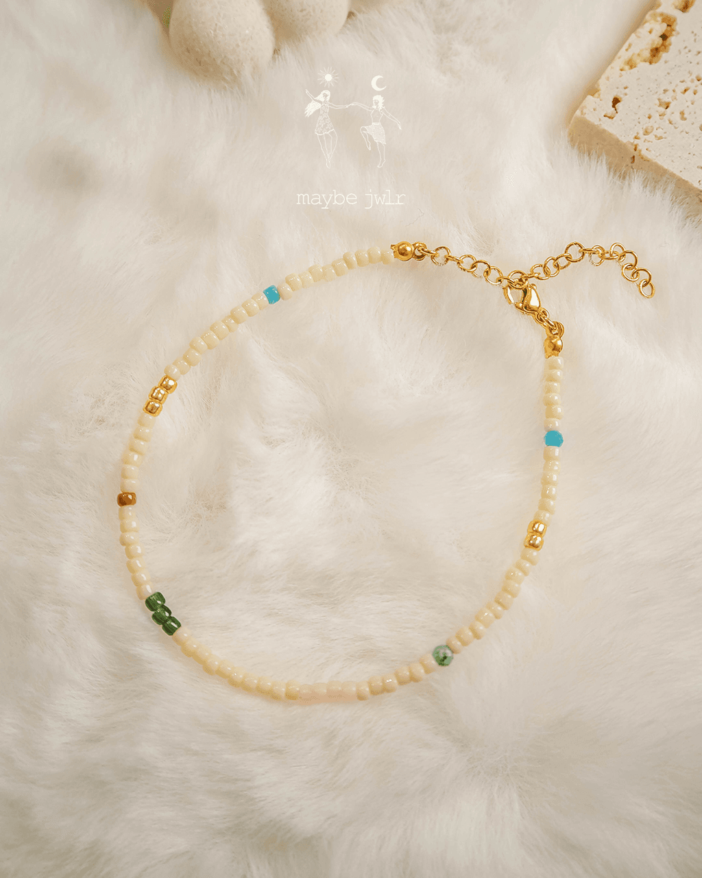 Bransoletka na nogę na kostkę z koralików