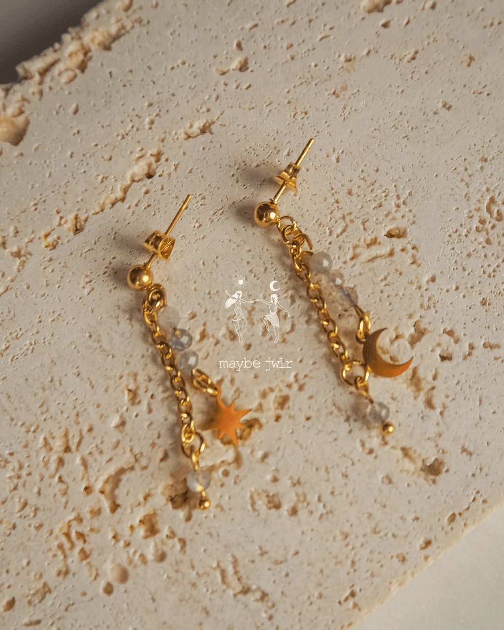 Kolczyki pozłacane Star & Moon