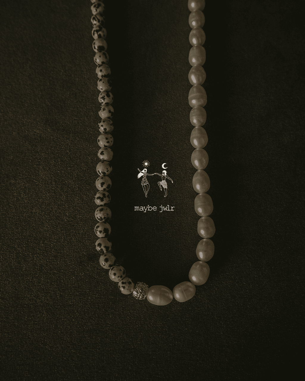 Naszyjnik z jaspisu i pereł