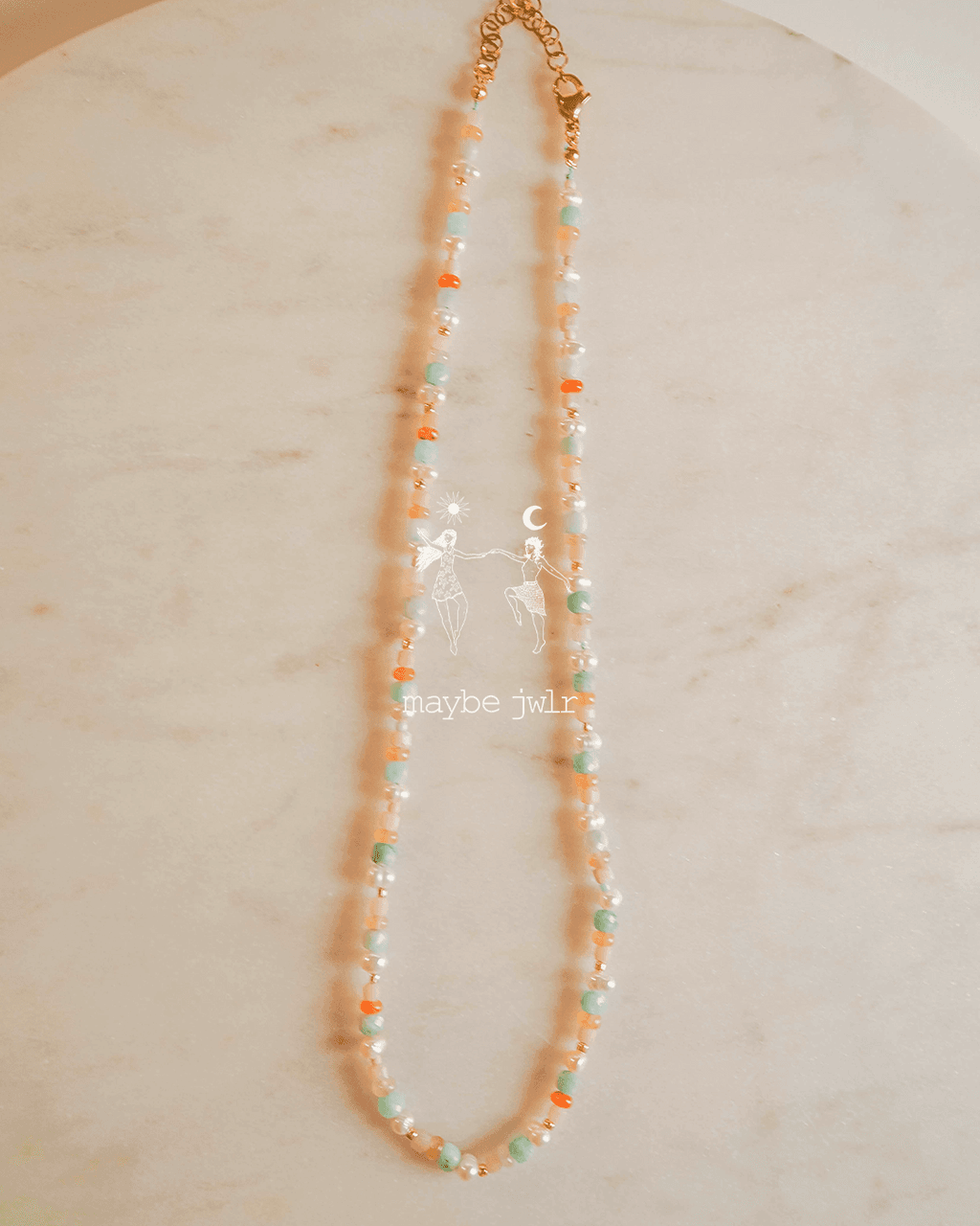 Naszyjnik pastelowy z kamieni naturalnych