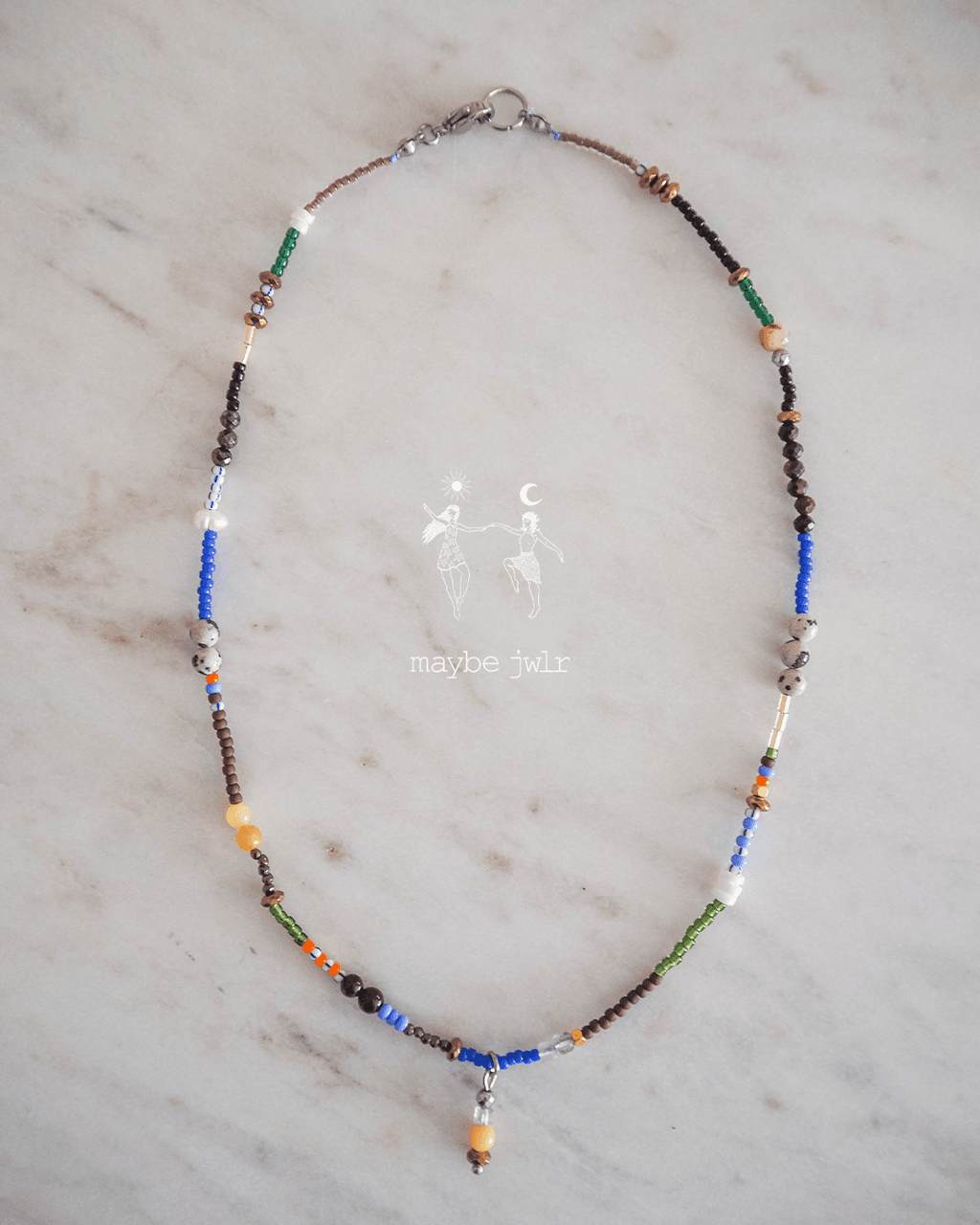 Kolorowy naszyjnik z kamieni naturalnych boho