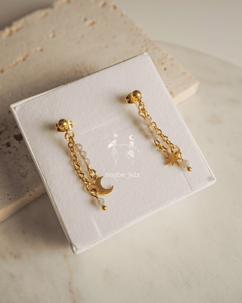 Kolczyki pozłacane Star & Moon