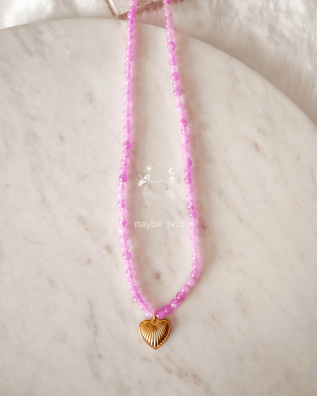 Lawendowy naszyjnik z zawieszką