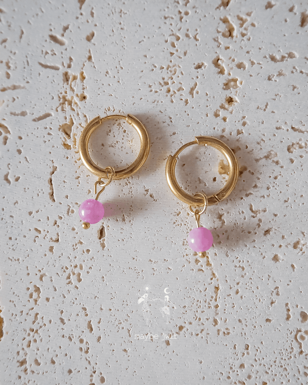 Kolczyki 2w1 z zawieszką z kamienia naturalnego jadeit