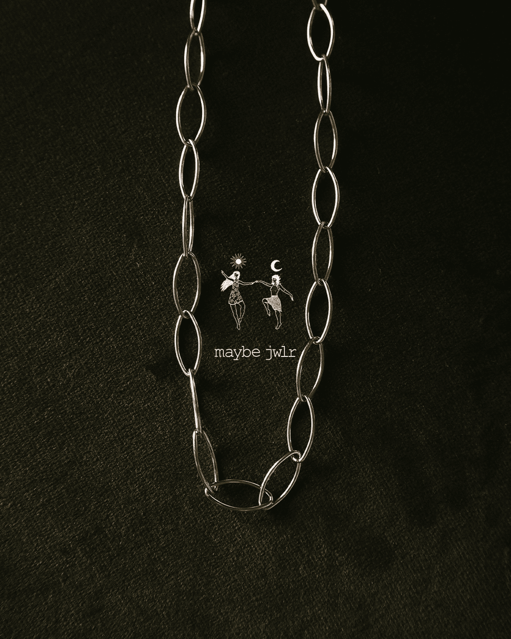 Naszyjnik srebrny łańcuch duże oczka