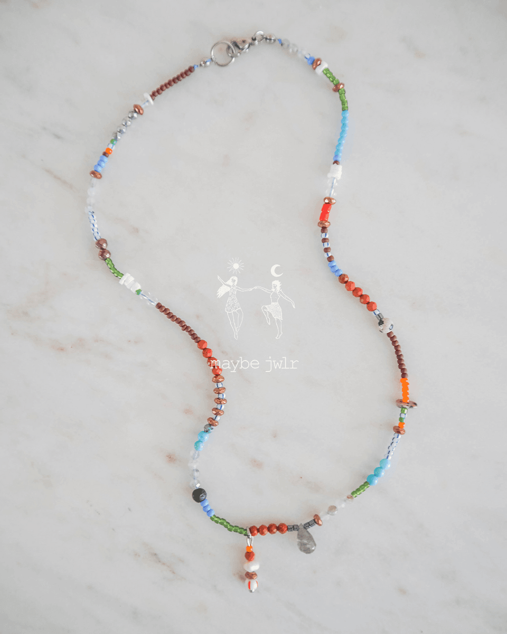 Kolorowy naszyjnik z kamieni naturalnych boho